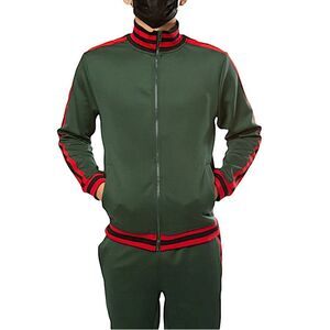 FBRK Red & Green NU Standard Track Jacket & Tapered Matching Joggers Mens size S